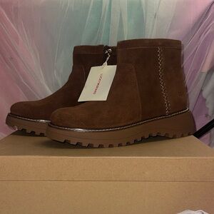 Lucky Brand Chocolate Suede Ankle Boots
